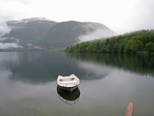 Lake Bohinj on a wet, quiet Sunday morning
