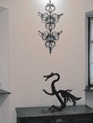 This picture, Photoshopped almost to death, is the only one I have of the ironwork inside the museum