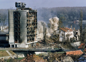 Vukovar under bombardment