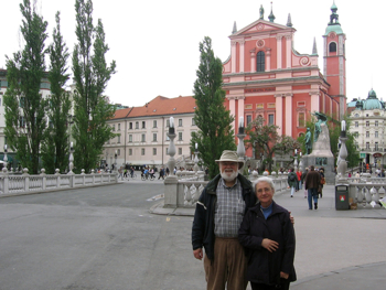Triple Bridge, Prešeren Square, and us