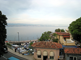 View from our balcony — Rijeka in the distance