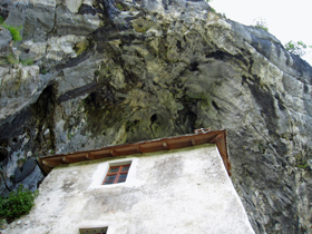 Tower inside the cave mouth