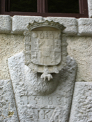 Carved Cobenzl arms (probably a restoration) with date 1583 and initials I [Iohann] K [Kobenzl]