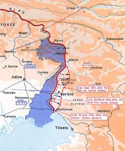 Italian advances along the Soča, 1915–1917