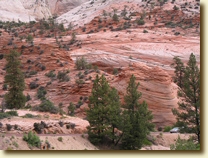 Rock formations outside Zion Canyon