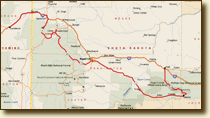 Click to enlarge this route map (same as Badlands map)